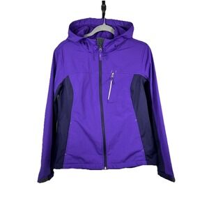 Free Tech Jacket Hooded M Lightweight Two Tone Purple Full Zip Gorpcore Hiking